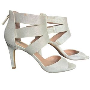 CB Strappy Formal Gold Heel Womens SZ 8 Cold Pumps Metalic